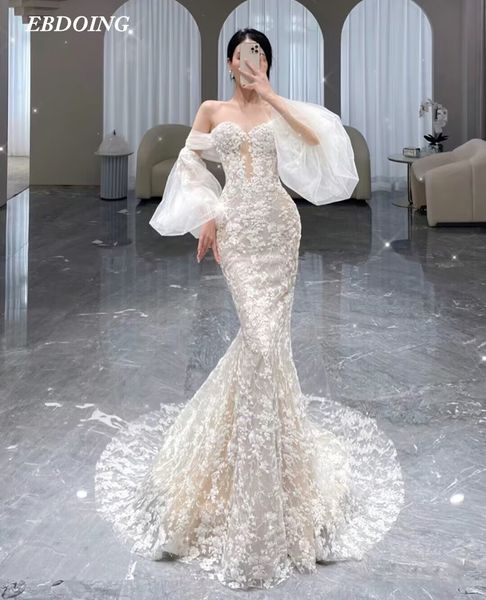 party dresses est wedding dress mermaid for bride sweetheart neckline with detachable puff sleeves custom made plus size vestidos de novias, White;black
party dresses est wedding dress mermaid for bride sweetheart neckline with detachable puff sleeves custom made plus size vestidos de novias, White;black