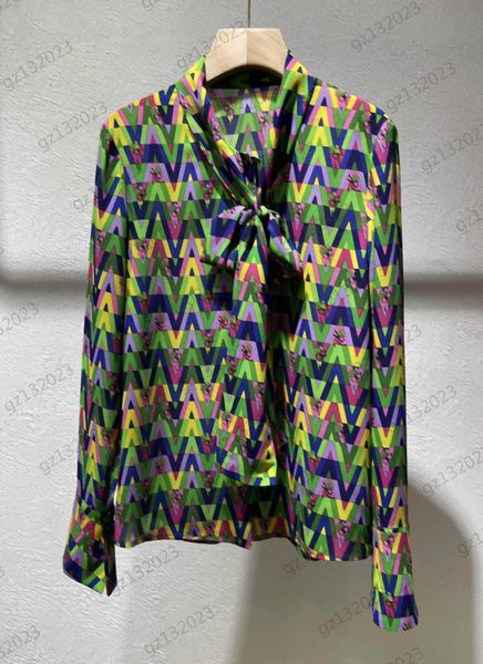 lapel blouses bow streamer design colorful logo printing long sleeves shirts fashion designer brand personality trend blouses shirts for wom, White
lapel blouses bow streamer design colorful logo printing long sleeves shirts fashion designer brand personality trend blouses shirts for wom, White