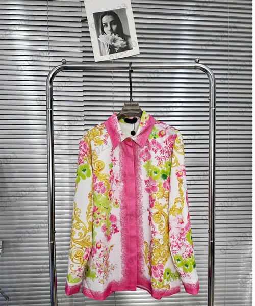 designer blouses clashing color floral print custom button open lapel long sleeves shirts regular version of fashion brand personality tempe, White
designer blouses clashing color floral print custom button open lapel long sleeves shirts regular version of fashion brand personality tempe, White