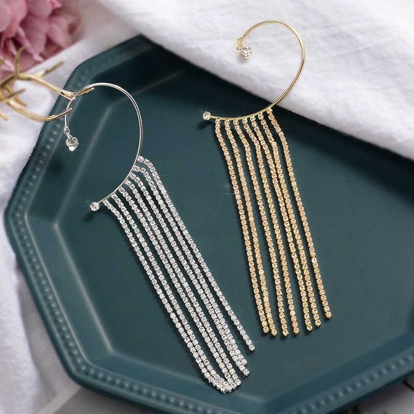 charm 20style luxury shiny crystal rhinestone long tassel ear cuff no pierced ear clip earrings for women wedding korean trend jewelry aa230, Golden
charm 20style luxury shiny crystal rhinestone long tassel ear cuff no pierced ear clip earrings for women wedding korean trend jewelry aa230, Golden
