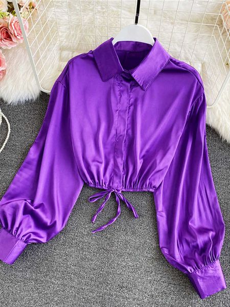 women's blouses shirts 2022 spring new satin women shirts solid turn down collar long sleeve women blouse fashion drstring folds slim c, White
women's blouses shirts 2022 spring new satin women shirts solid turn down collar long sleeve women blouse fashion drstring folds slim c, White