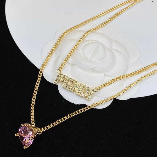 2023 designer 2022 new fenjia letter rhinestone double twist fashion versatile necklace brass sweater chain, Black
2023 designer 2022 new fenjia letter rhinestone double twist fashion versatile necklace brass sweater chain, Black