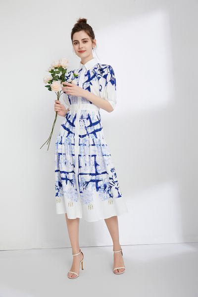 new dress 2023 early spring new women's shirt printed short sleeve fashion single breasted mid waist beach holiday dress, Black
new dress 2023 early spring new women's shirt printed short sleeve fashion single breasted mid waist beach holiday dress, Black