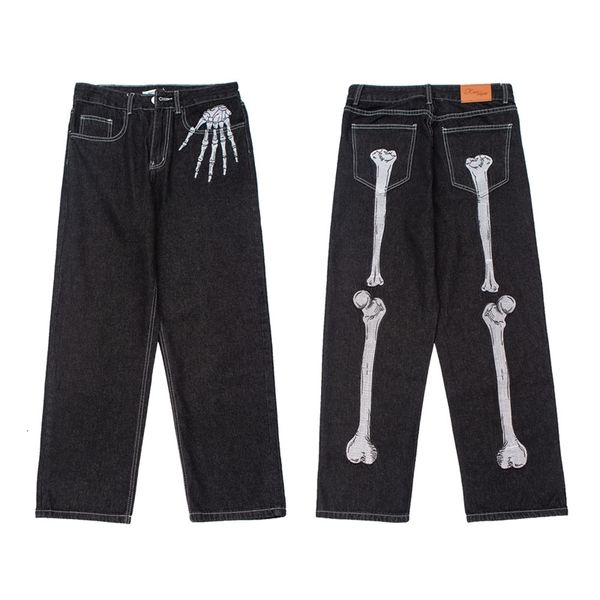 mens jeans retro skull hand bone embroidery washed pants y2k straight casual oversize denim trousers loose streetwear pantalones 230327, Blue
mens jeans retro skull hand bone embroidery washed pants y2k straight casual oversize denim trousers loose streetwear pantalones 230327, Blue