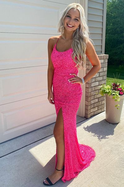 stunning pink sequined long prom dresses mermaid slit party dress lace up split evening gowns graduation dresses sweep train, Black
stunning pink sequined long prom dresses mermaid slit party dress lace up split evening gowns graduation dresses sweep train, Black