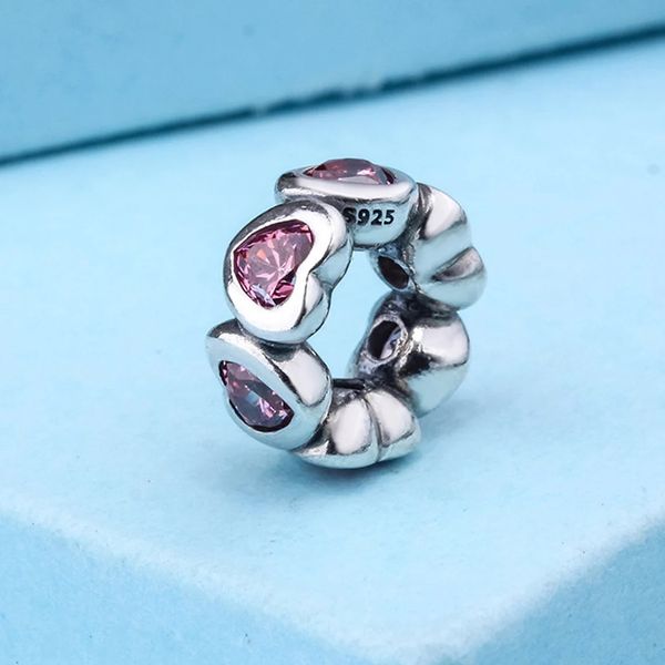 925 sterling silver in my heart with pink cz spacer fits european jewelry pandora style charm bracelets, Black
925 sterling silver in my heart with pink cz spacer fits european jewelry pandora style charm bracelets, Black