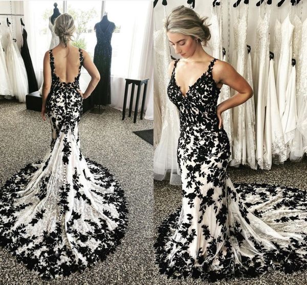 party dresses black white mermaid country wedding full lace applique gothic backless garden outdoor bridal gown vestido robes 230328, White;black
party dresses black white mermaid country wedding full lace applique gothic backless garden outdoor bridal gown vestido robes 230328, White;black