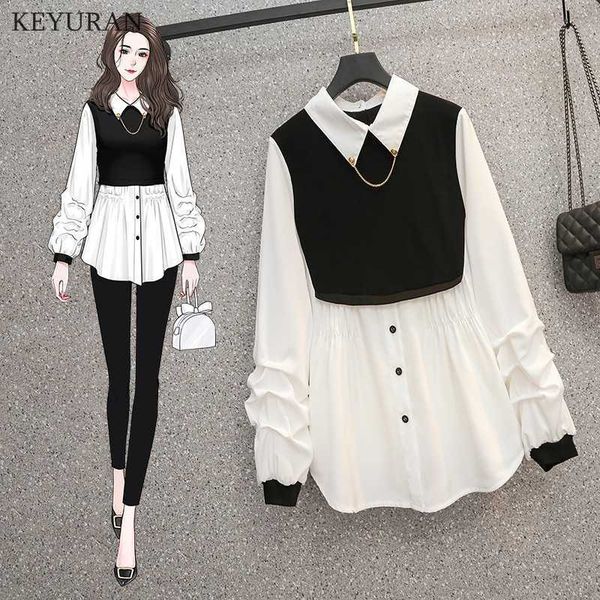 women's blouses shirts -4xl oversize women blouses shirts 2022 spring autumn long sleeve fashion streetwear korean single breasted fem, White
women's blouses shirts -4xl oversize women blouses shirts 2022 spring autumn long sleeve fashion streetwear korean single breasted fem, White