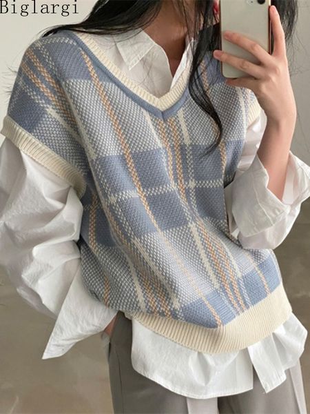 women's vests plaid vest women spring autumn vintage sleeveless sweater korea casual ladies knitted vest woman sweater vests 230328, Black;white
women's vests plaid vest women spring autumn vintage sleeveless sweater korea casual ladies knitted vest woman sweater vests 230328, Black;white