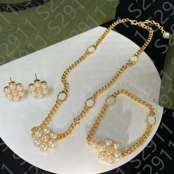 18k gold plated luxury necklace designer brand double letter pearl pendant necklaces bracelet earring sweater chain women jewelry no box, Black
18k gold plated luxury necklace designer brand double letter pearl pendant necklaces bracelet earring sweater chain women jewelry no box, Black