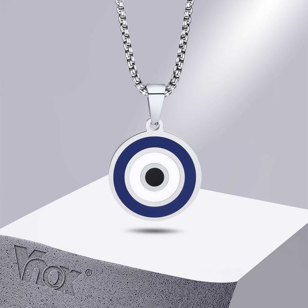 pendant necklaces vnox casual men necklaces stainless steel evil eye pendant with box chain simple ethnic turkish eye collar jewelry p230327, Silver
pendant necklaces vnox casual men necklaces stainless steel evil eye pendant with box chain simple ethnic turkish eye collar jewelry p230327, Silver