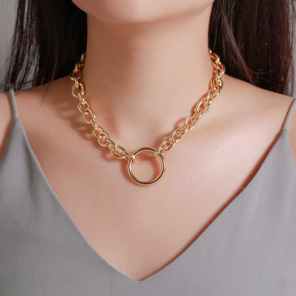 pendant necklaces fflacell new trendexaggerated punk hip hop gold metal thick chain big ring necklace for women girls gift party jewelry p23, Silver
pendant necklaces fflacell new trendexaggerated punk hip hop gold metal thick chain big ring necklace for women girls gift party jewelry p23, Silver