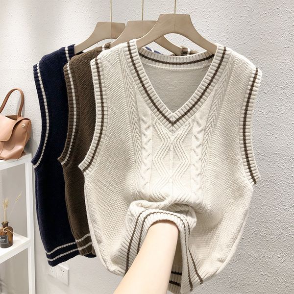 women's vests sweater vest western style knitted vest women spring and autumn clothing casual sweater waistcoat women outer sweater 230, Black;white
women's vests sweater vest western style knitted vest women spring and autumn clothing casual sweater waistcoat women outer sweater 230, Black;white
