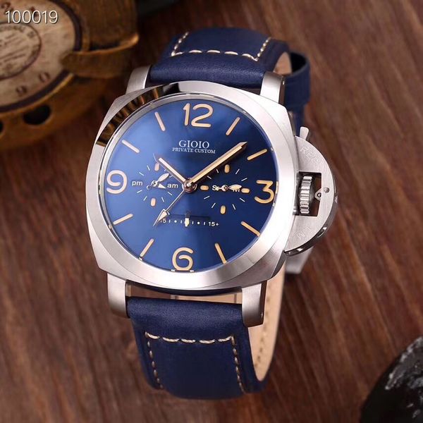 men automatic mechanical blue leather luminous watch 0, Slivery;brown
men automatic mechanical blue leather luminous watch 0, Slivery;brown