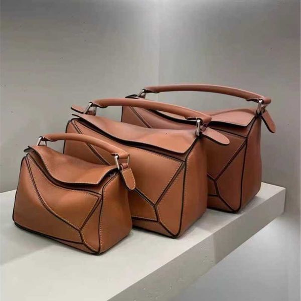 luojia bag 2023 new leather mini bag portable splicing soft leather women's single shoulder messenger pillow