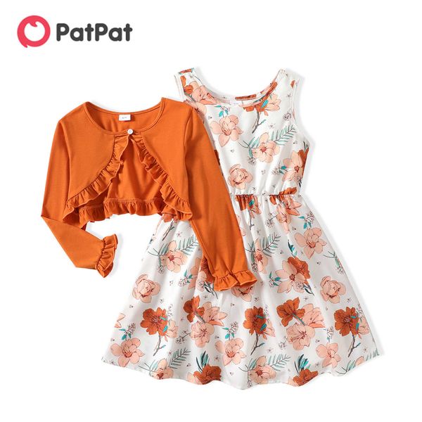 girl's dresses 2pcs girl kids dress girls' dress sets floral print sleeveless dress and ruffled long-sleeve orange cardigan set dr, Red;yellow
girl's dresses 2pcs girl kids dress girls' dress sets floral print sleeveless dress and ruffled long-sleeve orange cardigan set dr, Red;yellow