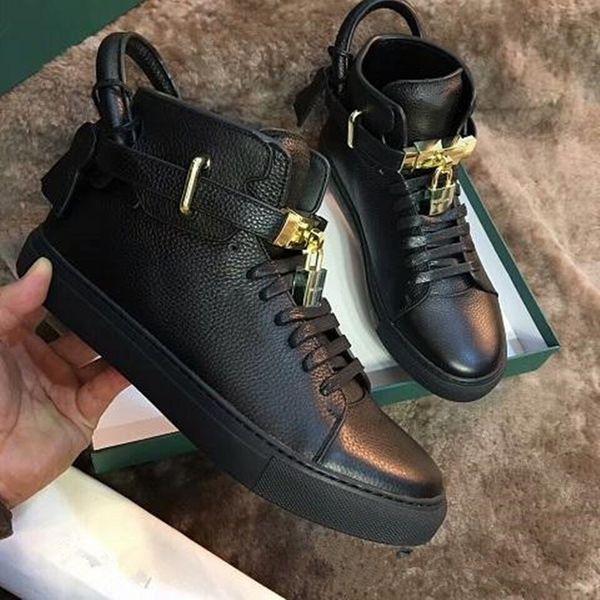 famous 100mm belted sneakers shoes gold plated hardware lock full-grain italian calf leather trainers high-comfort skateboard walking eu38-4, Black
famous 100mm belted sneakers shoes gold plated hardware lock full-grain italian calf leather trainers high-comfort skateboard walking eu38-4, Black