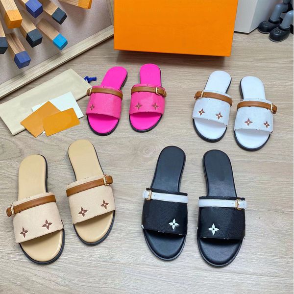 2023 designer luxury printed flat slide slippers l family classic womens 100% leather red/apricot/black/white metal buckle slides sandals la
2023 designer luxury printed flat slide slippers l family classic womens 100% leather red/apricot/black/white metal buckle slides sandals la