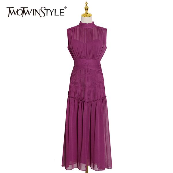 casual dresses twotwinstyle vintage ruched dress for women stand collar sleeveless high waist chiffon midi female fashion 230327, Black;gray
casual dresses twotwinstyle vintage ruched dress for women stand collar sleeveless high waist chiffon midi female fashion 230327, Black;gray