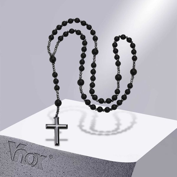 pendant necklaces vnox black rosary cross necklaces for men women power balance hematite necklace church prayer jewelry p230327, Silver
pendant necklaces vnox black rosary cross necklaces for men women power balance hematite necklace church prayer jewelry p230327, Silver