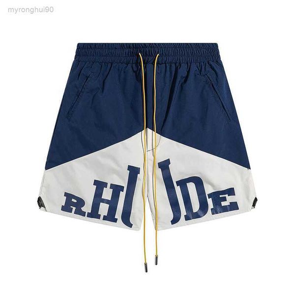 rhude shorts fashion panel contrast letter mesh double layer and women's capris beach medium pants vr27, White;black 
rhude shorts fashion panel contrast letter mesh double layer and women's capris beach medium pants vr27, White;black