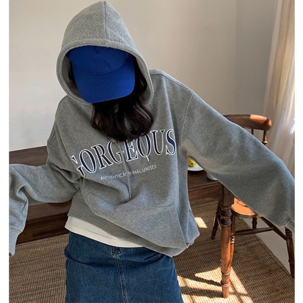 women's hoodies sweatshirts autumn and winter terry cotton sweater gray lazy wind hooded casual loose thin pullover sweater women', Black
women's hoodies sweatshirts autumn and winter terry cotton sweater gray lazy wind hooded casual loose thin pullover sweater women', Black