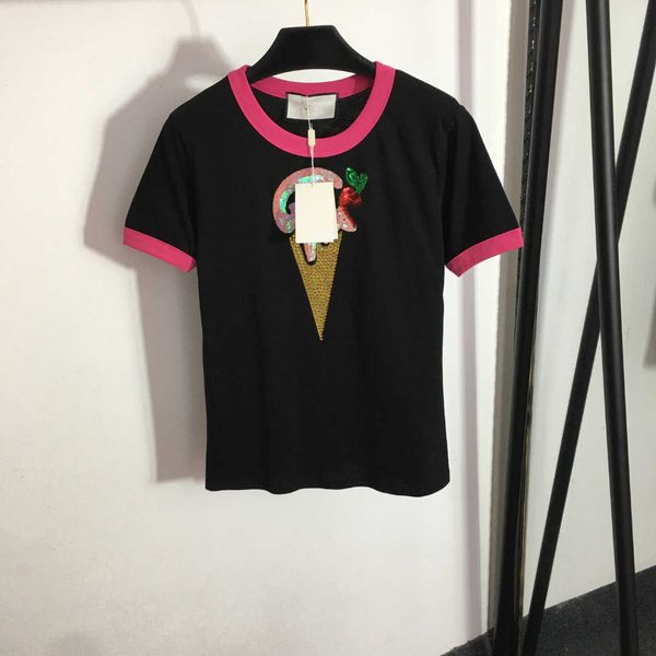 23ss designer clothes women tee womens t-shirt round neck pure cotton ice ice cake sequin drill print short sleeve t-shirt women clothes, White
23ss designer clothes women tee womens t-shirt round neck pure cotton ice ice cake sequin drill print short sleeve t-shirt women clothes, White