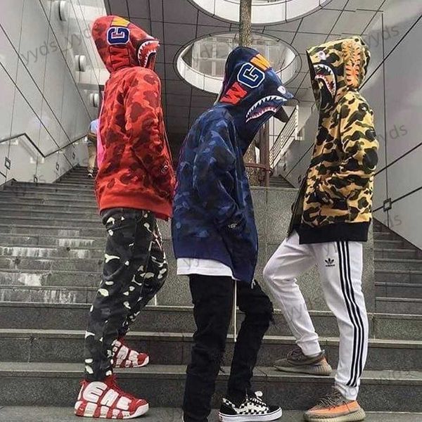 men's hoodies sweatshirts new coat shark classic camo hooded ape head men's and women's loose hip hop couple sweater fashion, Black
men's hoodies sweatshirts new coat shark classic camo hooded ape head men's and women's loose hip hop couple sweater fashion, Black