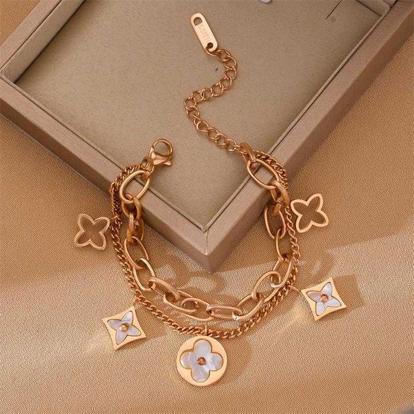 2023 designer new 2022 live broadcast four leaf grass five flower bracelet women's fashion trend l family titanium steel jewelry, Black
2023 designer new 2022 live broadcast four leaf grass five flower bracelet women's fashion trend l family titanium steel jewelry, Black