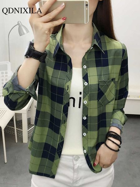 women's blouses shirts 2022 spring plaid printed wmen's shirt korean fashion inside cardigan oversized long-sleeved blouses woman, White
women's blouses shirts 2022 spring plaid printed wmen's shirt korean fashion inside cardigan oversized long-sleeved blouses woman, White
