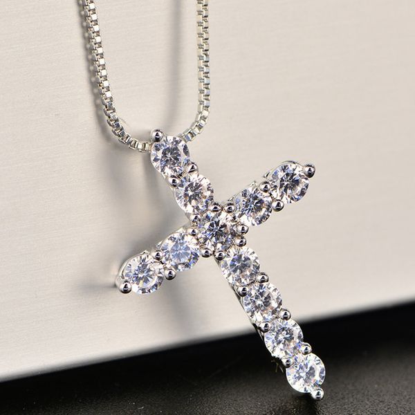 charms 16-24inches 925 silver color necklace box chain shiny crystal classic cross pendant for women men fashion jewelry gifts, Bronze;silver
charms 16-24inches 925 silver color necklace box chain shiny crystal classic cross pendant for women men fashion jewelry gifts, Bronze;silver