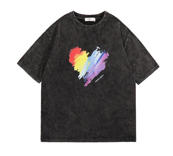 rainbow heart classical designer t shirt summer short sleeve streetwear women men tshirt tee mens clothes, White;black
rainbow heart classical designer t shirt summer short sleeve streetwear women men tshirt tee mens clothes, White;black