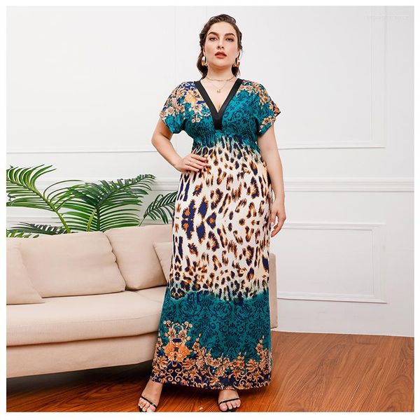 ethnic african women autumn european and american leopard print sleeve medium long skirt v-neck large dress, Red
ethnic african women autumn european and american leopard print sleeve medium long skirt v-neck large dress, Red