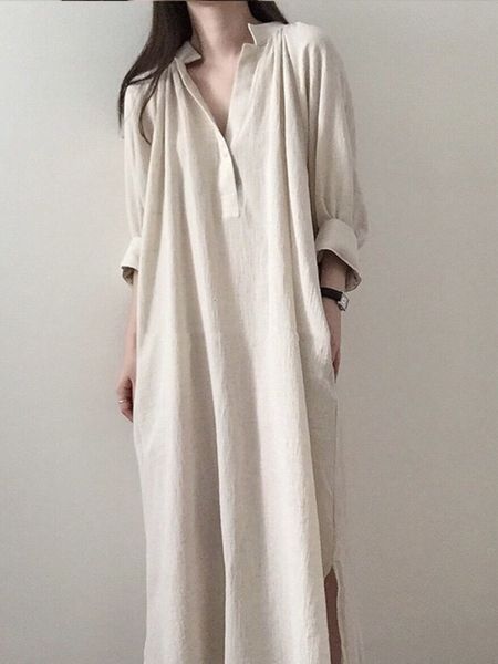 casual dresses gaun wanita longgar baru musim panas kemeja katun dan linen sederhana warna solid kasual selutut kerah v panjang menengah 230, Black;gray
casual dresses gaun wanita longgar baru musim panas kemeja katun dan linen sederhana warna solid kasual selutut kerah v panjang menengah 230, Black;gray