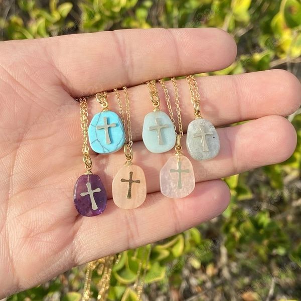simple nature stone water drop pendant stainless steel cross clavicle chain collars necklaces for women men jewelry gifts, Silver
simple nature stone water drop pendant stainless steel cross clavicle chain collars necklaces for women men jewelry gifts, Silver