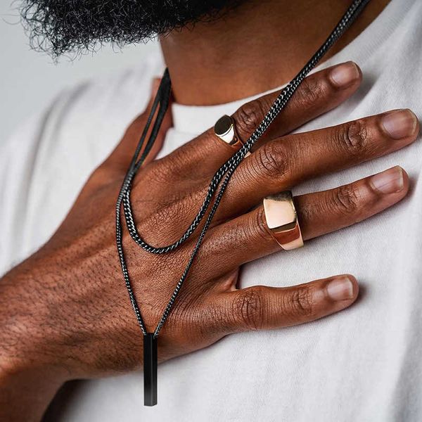 pendant necklaces new trendy rectangle pendant necklace men width 3mm stainless steel handmade chain necklace for men jewelry gift p230327, Silver
pendant necklaces new trendy rectangle pendant necklace men width 3mm stainless steel handmade chain necklace for men jewelry gift p230327, Silver