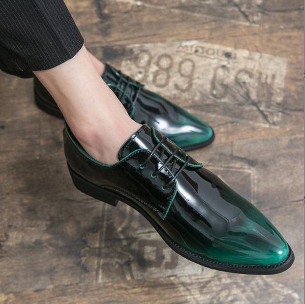 men mirror face oxfords shoes luxury designer formal shoes patent leather pointed shoes lace-up business dress green mocasines, Black
men mirror face oxfords shoes luxury designer formal shoes patent leather pointed shoes lace-up business dress green mocasines, Black