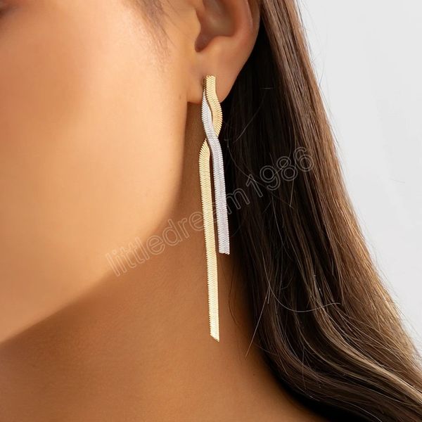korean fashion twisted snake chain drop earring for women long tassel link dangle earrings woman wed jewelry party, Silver
korean fashion twisted snake chain drop earring for women long tassel link dangle earrings woman wed jewelry party, Silver