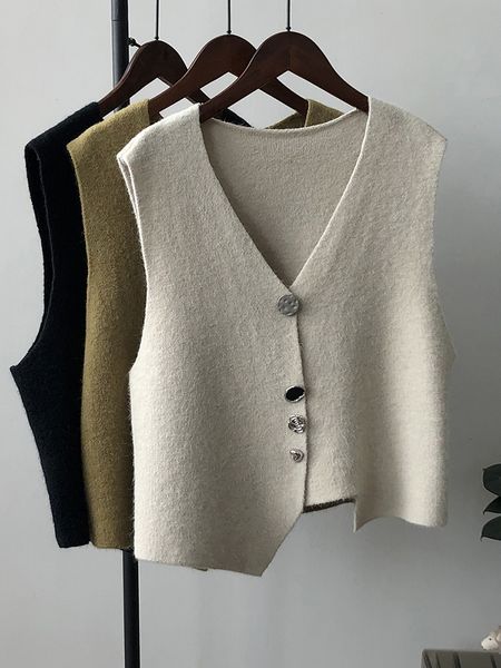 women's vests qoerlin soft cashmere designer cardigans coat irregular vest sweater women fall knitted v neck sweater sleeveless waistco, Black;white
women's vests qoerlin soft cashmere designer cardigans coat irregular vest sweater women fall knitted v neck sweater sleeveless waistco, Black;white