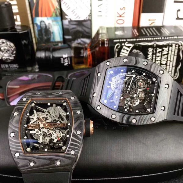 luxury milles business casual men's black carbon fiber fully automatic mechanical watch hollow out rectangular personality fashion glow, Slivery;golden
luxury milles business casual men's black carbon fiber fully automatic mechanical watch hollow out rectangular personality fashion glow, Slivery;golden