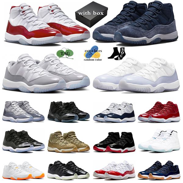 with box j11 cherry 11s basketball shoes cement grey cool grey space jam cap and gown pure violet jumpman 11 mens trainers women sneakers sp, White;red
with box j11 cherry 11s basketball shoes cement grey cool grey space jam cap and gown pure violet jumpman 11 mens trainers women sneakers sp, White;red
