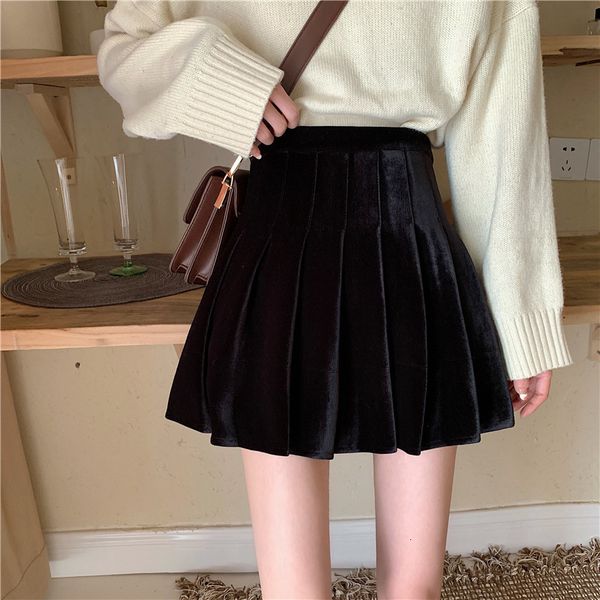 skirts gold velvet black short skirt female autumn and winter wear high waist skirt all-match a-line pleated skirt 230328
skirts gold velvet black short skirt female autumn and winter wear high waist skirt all-match a-line pleated skirt 230328