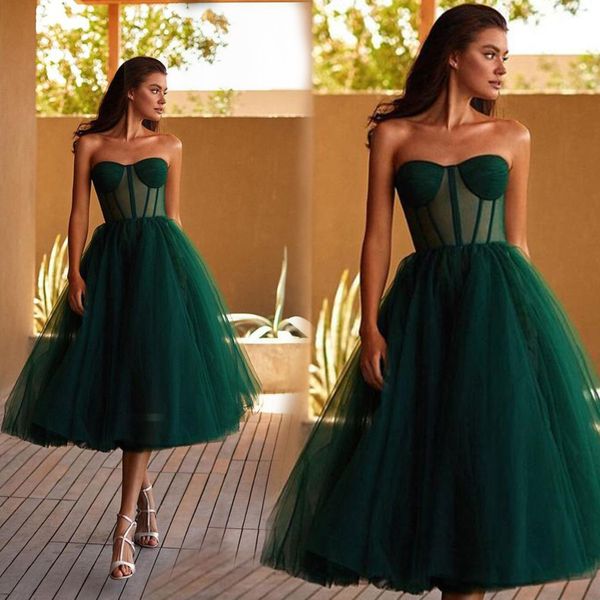 prom party gown formal evening dresses a line strapless sleeveless tea-length tulle short backless custom plus size, Black
prom party gown formal evening dresses a line strapless sleeveless tea-length tulle short backless custom plus size, Black