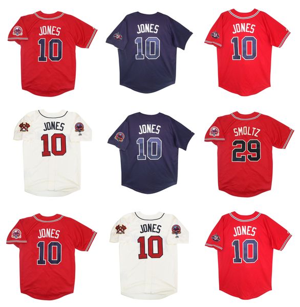 2006 chipper jones braves baseball jersey atlanta john smoltz alternate red jersey w/ 40th patch retirement patch beckett size s-5xl, Blue;black
2006 chipper jones braves baseball jersey atlanta john smoltz alternate red jersey w/ 40th patch retirement patch beckett size s-5xl, Blue;black