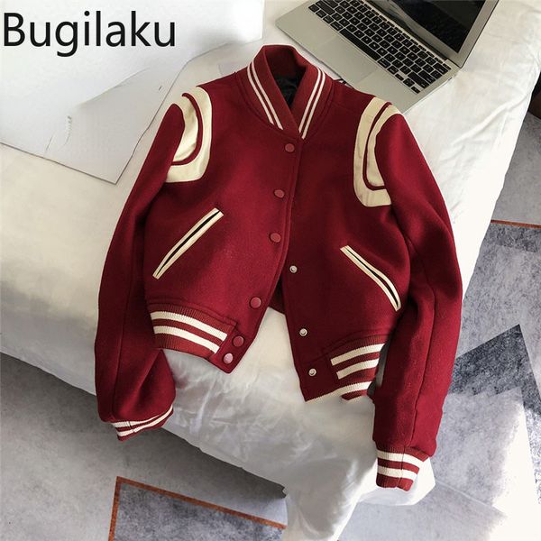 women's jackets bugilaku contrast color patchwork casual jackets women stand collar fashion all-match baseball uniform outerwear coats, Black;brown
women's jackets bugilaku contrast color patchwork casual jackets women stand collar fashion all-match baseball uniform outerwear coats, Black;brown