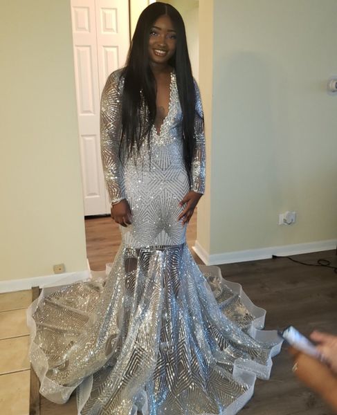 sparkly sequin silver prom dress for black girl mermaid plus size evening gown v neck long sleeve formal party birthday special occasion ves
sparkly sequin silver prom dress for black girl mermaid plus size evening gown v neck long sleeve formal party birthday special occasion ves