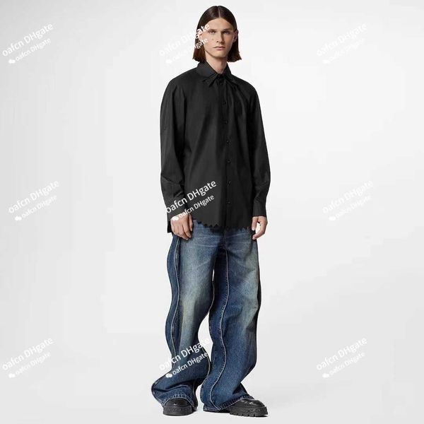 men's designer shirt men's fashion social solid knitted polo long sleeve luxury triple overlay decentralized collar hem with serra, White;black
men's designer shirt men's fashion social solid knitted polo long sleeve luxury triple overlay decentralized collar hem with serra, White;black