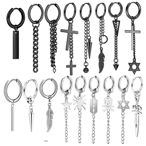 black earrings for men black stud earrings mens earrings stainless steel dangle hoop earrings for men women fashion jewelry pier, Silver
black earrings for men black stud earrings mens earrings stainless steel dangle hoop earrings for men women fashion jewelry pier, Silver