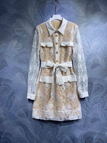 lapel lace dress long sleeve elegant small fragrant wind royal sister shows thin temperament high grade sense, Black;gray
lapel lace dress long sleeve elegant small fragrant wind royal sister shows thin temperament high grade sense, Black;gray