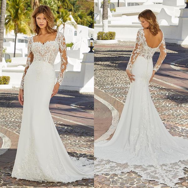 bohemian mermaid wedding dresses sweetheart long sleeves sweep train custom made appliques lace boho bridal gowns 2023, White
bohemian mermaid wedding dresses sweetheart long sleeves sweep train custom made appliques lace boho bridal gowns 2023, White